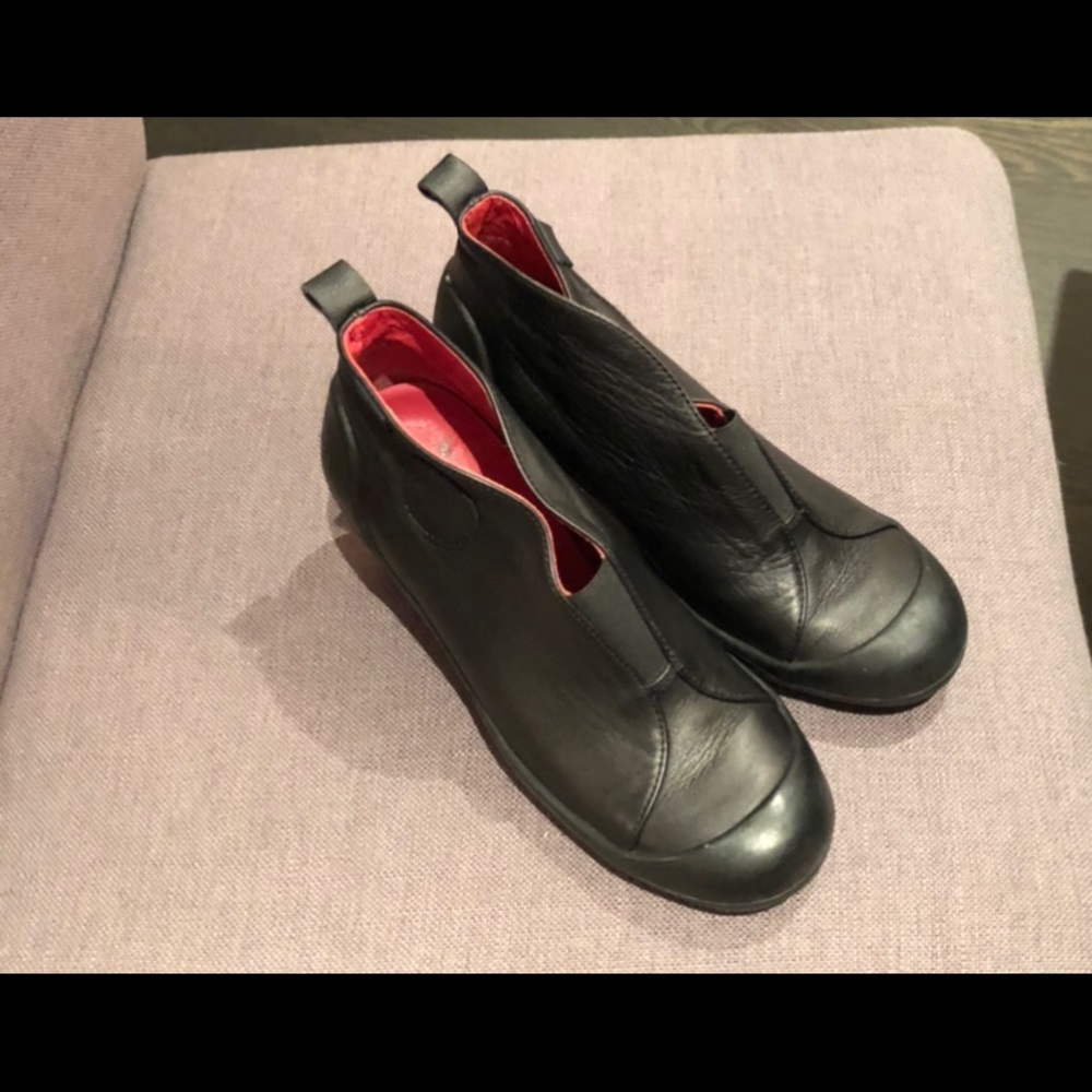 Camper Black and Red Ankle Boots